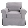 thumbnail image 4 of OSP Home Furnishings Ashton Slipcover Round Arm Chair, Grey, 4 of 5
