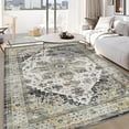thumbnail image 2 of Twister.CK Machine Washable Area Rug, 5' x 7' Floral Carpet, for Bedroom, Living Room, Nursery, Gray, 2 of 7