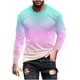 thumbnail image 2 of Blusas y camisas de manga larga con cuello redondo para hombre, blusa informal de manga larga con cuello redondo y estampado degradado, blusa de poliéster para hombre, 2 of 5