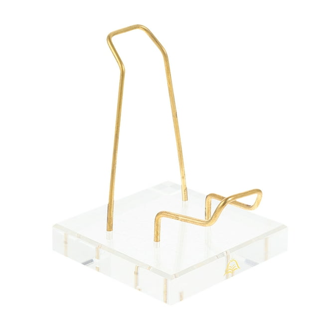 KAKOWELY 1pc Simple Acrylic Base with Metal Rack Creative Displaying Base Transparent,4.13X"X3.15"X3.15"