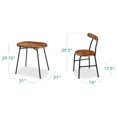 thumbnail image 7 of Yunken 3-Piece Modern Oval Dining Table Set for Small Spaces, Kitchen Dinette with 2 Chairs, Metal Frame and Curved Backrests, Medium Brown/Black, 7 of 7