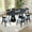 Black + Solid Wood+MDF4, variant on 78.74 Inch Modern Dining Table Ellipse Wooden Table for Living Room,Oval MDF Table with Sturdy Pedestal for Restaurant,Black