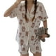 thumbnail image 1 of Ropa de dormir para mujer, manga corta, estampado de oso, camisa holgada con botones, pantalones cortos, conjunto de pijama, patrón de oso XL, 1 of 8