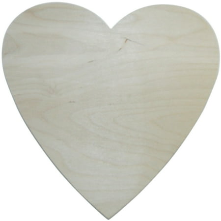 MPI Unfinished Wood Baltic Birch Plaque, Heart, 10" x 10