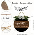 thumbnail image 2 of Christian Front Door Decor, God Bless Our Home Welcome Sign, Inspirational Home Decor, Farmhouse Door Decorations Hanging, Rustic Wreath, Gift For Woman, Housewarming Gift Wall Plaque 12 Inch, 2 of 4