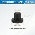 thumbnail image 2 of 15Pack Silicone Hole Plug, Waterproof Solid T-Shaped Rubber Stoppers Bottle Seal Tube Pipe Plug End Cap for 8mm/0.31" Hole for Bathtub Bottle, 0.35" Plug Height, Black, 2 of 6
