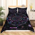 thumbnail image 2 of Luna Juego de Funda Nórdica Queen Size,Starry Galaxy Zodiac Constellation juego de cama, 2 of 8