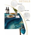 thumbnail image 3 of Teal Blue Marble Tablecloth Rectangle Table Cloth 52x70, Waterproof Tablecloth Outdoor Table Cloth, Ink Painting Modern Abstract Yellow Washable Table Cover for Kitchen Dinning Party, 3 of 8