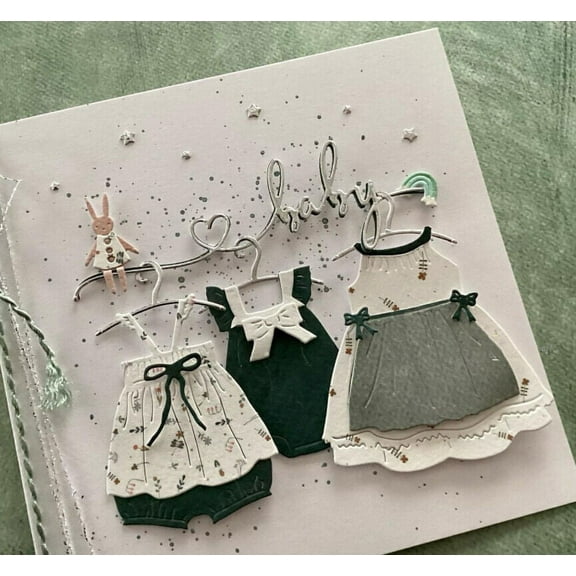 Clothes Metal Die Cuts, Baby Clothing Cutting Dies for DIY Scrapbooking Album Decorative Embossing Paper Card Making Craft DIY