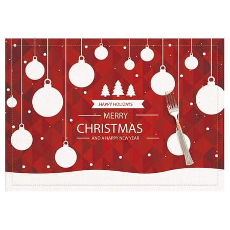 

Christmas Gifts for Kids Placemat Merry Christmas Romantic Snowflake Red Placemat Heat Stain Table Mat Washable Table Mat Kitchen Table Decoration Accessories Christmas Ornaments D5Multicolor