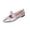 Silver, variant on ShiShine Women's Mary Jane Flats Square Toe Bow Decor Slip On Comfortable Casual Work Dress Shoes