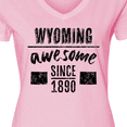 thumbnail image 4 of Inktastic Wyoming Awesome Since 1890 Women's V-Neck T-Shirt, 4 of 5