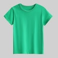 thumbnail image 3 of Efsteb Summer Shirts for Girls Toodler Short Sleeve Basic Tops Casual Round Neck Solid Color T Shirts for Boys (Green,2 Years), 3 of 6