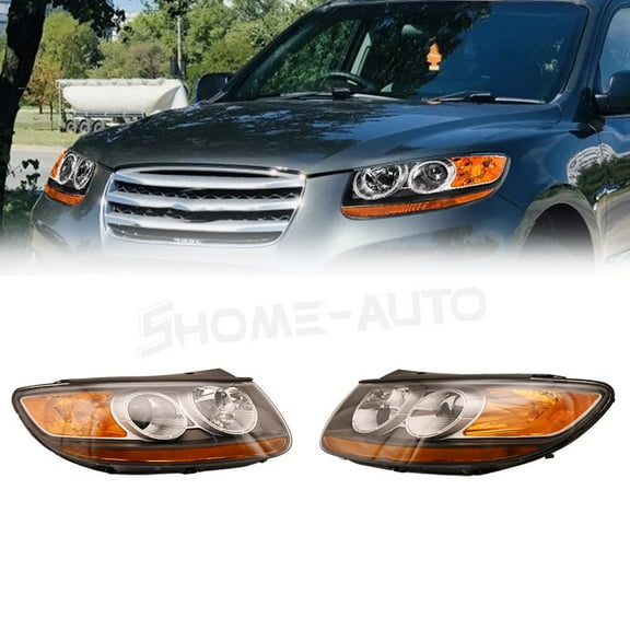 2PCS For Hyundai Santa Fe Headlights Assembly Left and Right 2007 2008 2009 2010 2011 2012