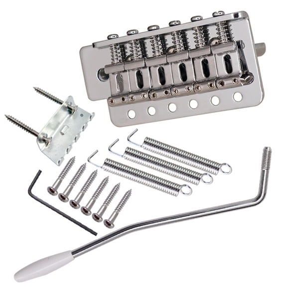 Full Set Chrome Plated Electric Guitar Tremolo Bridge System with Thickened Base