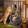 thumbnail image 3 of Outsunny Outdoor Fountain with LED Lights, Cascading Rock Waterfall, 3 of 10