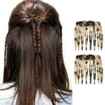 thumbnail image 2 of 4 Pieces Acetate Hair Combs 8 Teeth Decorative French Clip For Women Girls Secure Styling Bun Twist Accessories, 2 of 8