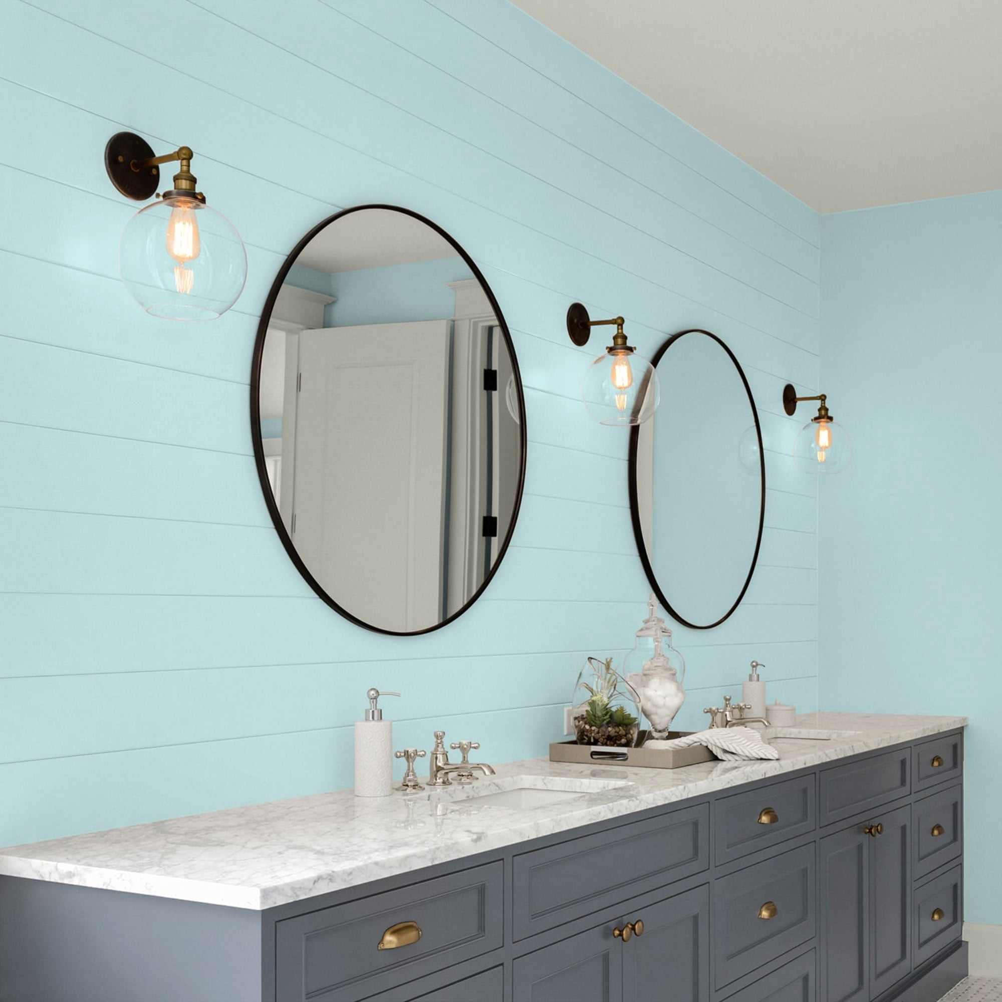 Glidden HEP Misty Aqua / Blue, Eggshell Interior Paint with Primer, 1 Quart