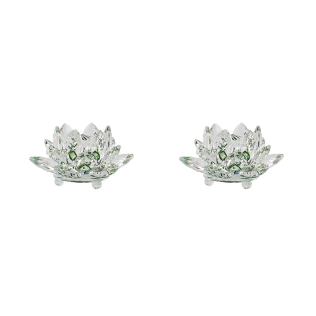 Flor de loto de Cristal Wosthever Colección Feng Shui 2Conjunto Verde
