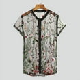 thumbnail image 3 of INCERUN Men's Summer Short Sleeve Transparent Flower Embroidery Printed Sun-proof Shirt, 3 of 13
