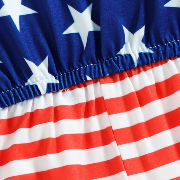 Vedolay Romper For Girl Girl Colorblock Striped Cami Romper High Waisted Sleeveless Shorts Jumpsuit,Dark Blue 18 Months