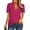 Rose, variant on ONLYSHE Womens Casual Solid Color V Neck Blouse Tops Elegant Short Sleeve Button Down Work Shirt Smooth Loose