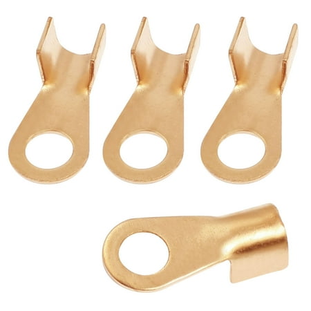 Battery Terminal Connectors - Unique Bargains 4 Pcs 10.5mm Stud Bare Battery Copper Ring Lug Terminal Wire Connector 150A