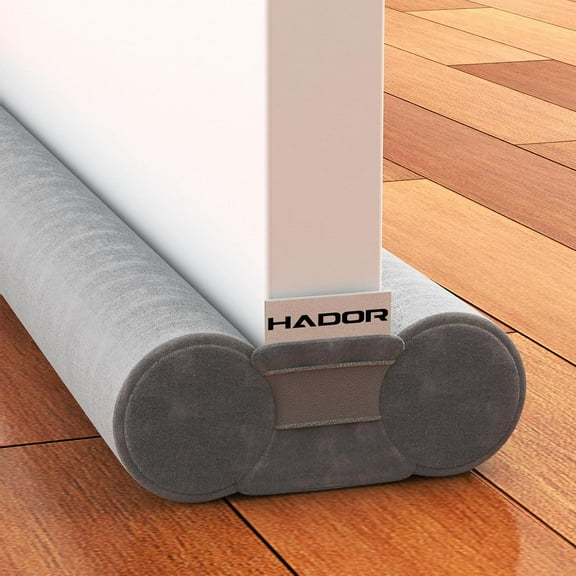 Door Draft Stopper for Bottom of Door, 36 Inch Under Air Noise Light Blocker 30"- 36" Double Side Soundproof Sweep Filler Seal Gap up to 1.7" French Patio Sliding Guard, Grey