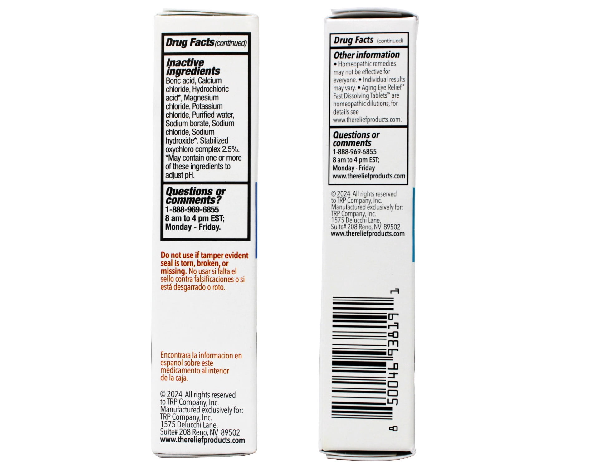 TRP Gentle Eyes Lubricant Eye Drops, Fast Long Lasting Relief, Moisturizing, 0.5 fl oz & Natural Eyes Aging Eye Relief Fast Dissolving Tablets for Eye Health, Poor Night Vision. 48 Count