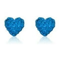 thumbnail image 6 of AVORA 10K Yellow Gold 8mm Blue Heart Crystal Stud Earrings, 6 of 6