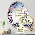 thumbnail image 3 of Designart "Dreamy Lilac Night with Poppies" Poppies Polka Dot Round Wall Mirror - Floral Oval Printed Decorative Mirror - Multiple Color Options, 3 of 5