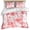 Pink, variant on 3 Piece Purple Flowers Duvet Cover Set Queen Size, Microfiber Comforter/Quilt Cover with Corner Ties and 2 Pillowcases, Watercolor Summer Botanical Floral All Season Soft Bedding with Zipper Closure