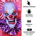 thumbnail image 6 of Haunted Hill Farm 20-In. Hanging Talking Clown Head, Touch-Activated with Voice Greetings, Halloween animatronic outdoor, HHDHCLOWN-3LSA, 6 of 12