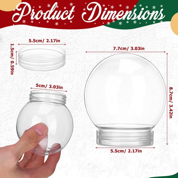 ELAYARD Clear Plastic Water Globe Craft Kit for Home Decor, Smooth , Art Set for Kids and Adults