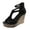 Black, variant on Women's Wedge Sandals Ankle Strap Boots with Zipper Open Toe Comfortable Dressy Heels Casual Summer Formal Shoes Blue Size 9