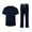 Blue, variant on Scrubs For Men Set Stretch V-Neck Tops & Elastic Waistband Pants Moisture-Wicking With Multi Pockets Classic Work Uniform Green L