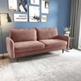 thumbnail image 4 of Enor Furniture Anacapa 70" Round Arm Upholstered Modern Velvet Sofa in Pink, 4 of 15