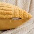 thumbnail image 3 of Unique Bargains Set of 2 Striped Soft Decorative Couch Pillow Cases Yellow 18" x 18", 3 of 6