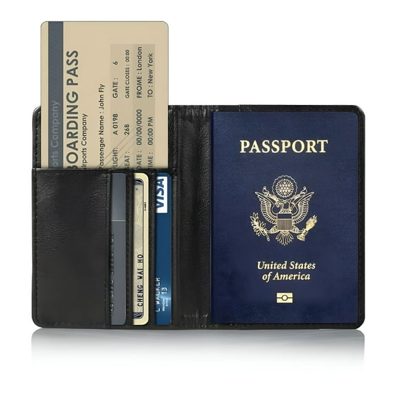 GASTROPOD Passport Holder Travel Wallet RFID Blocking Case Cover, Premium PU Leather Passport Holder Travel Wallet Cover Case (Black)