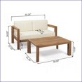 thumbnail image 2 of Patio Loveseat & Coffee Table Set, Classic Style | Beige+Brown | Acacia Wood, 2 of 12