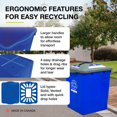 thumbnail image 4 of Nova Products Bac de Recyclage de 22 Gallons (83 L) - Corbeille à Déchets en Plastique Durable pour Usage Intérieur/extérieur, Conception Gain de Place (Bleu) - (Fabriqué au Canada), 4 of 5