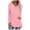 Pink women tunic, variant on Tuphregyow Plus Size Women's V-Neck Tunic Top - Solid Color Pleated Long Sleeve Casual Shirt Orange XXXL