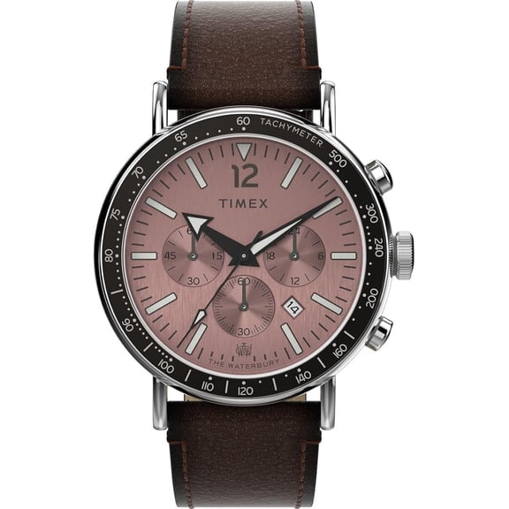 Timex Waterbury 43mm Brown Mens Watch