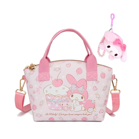 Mescore Cute Rabbit Messenger Bag Mini Small Tote Bag Synthetic leather Crossbody Bag Handbag Lolita Satchel Shoulder Purse for Women Girls Pink