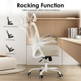 thumbnail image 5 of Farini Ergonomic Office Chair, Home Office Desk Chair with Headrest, High Back Computer Chair with Armrests and Adjustable Lumbar Support for Home Office Study Bedroom, White & Khaki, 5 of 7