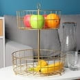 thumbnail image 3 of Double Layer Fruit Baskets Vegetable Holder Fruit Bowl Storage Basket for Dining, 3 of 7