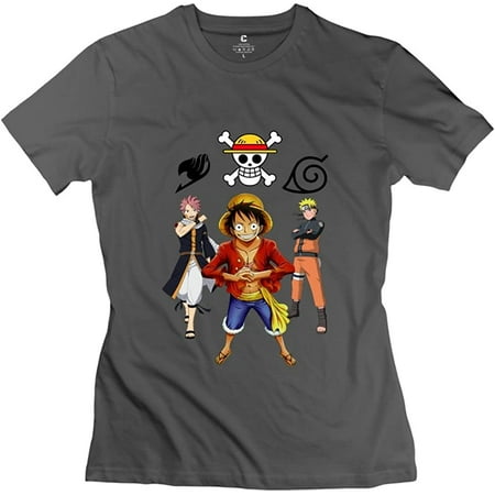 

AOPO Fairy Tail One Piece NARUTO Anime Tees For Women Small DeepHeather