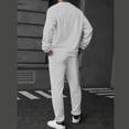 thumbnail image 5 of Gamivast Men's Jacquard Knit Tracksuit Long Sleeve Shirt and Drawstring Pants Set Soft Textured Outfit for Casual Golf Daily Lounge Athletic, 5 of 6