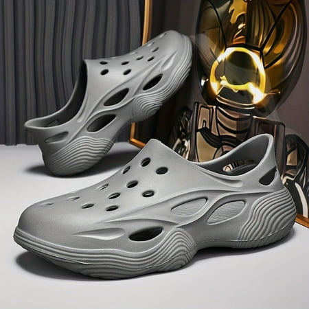 

Men s Garden Clogs Solid EVA Clogs Slip-on Closed Toe Sandals Thick Sole Lightweight Soft Sole Walking Shoes Outdoor Garden Shoe Beach Sandals Unisex Adults Clog-米白色||38码