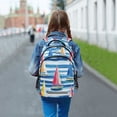 thumbnail image 6 of FORMRS Kids School Backpack Elementary Student Unisex Travel Bookbag with Reflective Stripes, Green Sailboats, 6 of 7